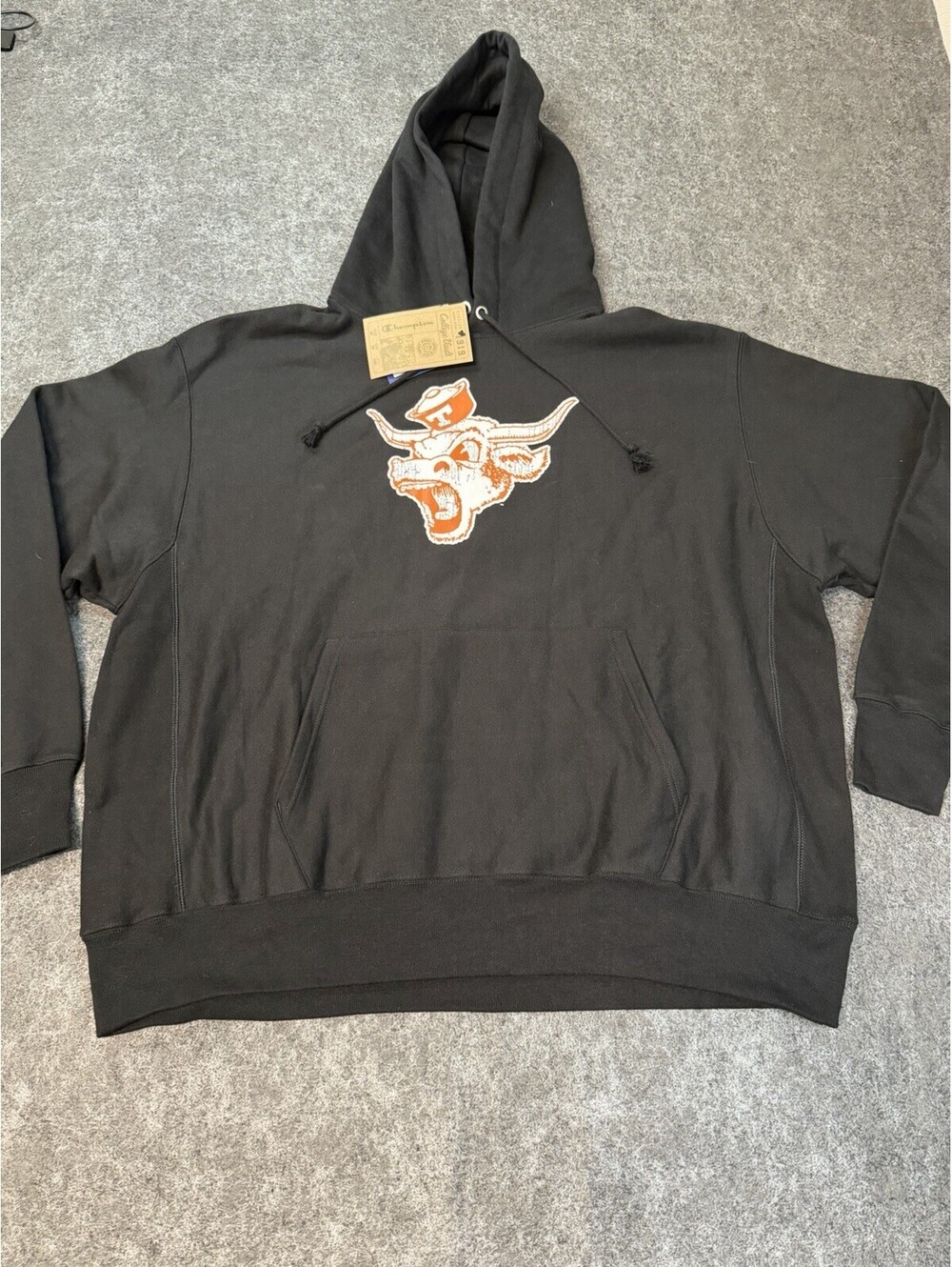 Champion Reverse Weave College Vault Hoodie Black2XL Texas Longhorns